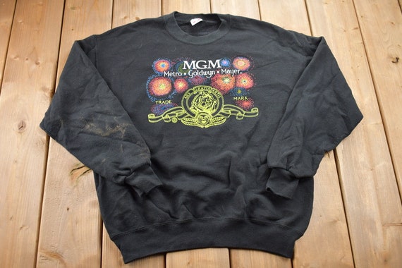 Vintage 1990s MGM Metro Goldwyn Mayer Trademark Crewneck Sweatshirt / 90s Crewneck / Made In USA / Metro Goldwyn Mayer