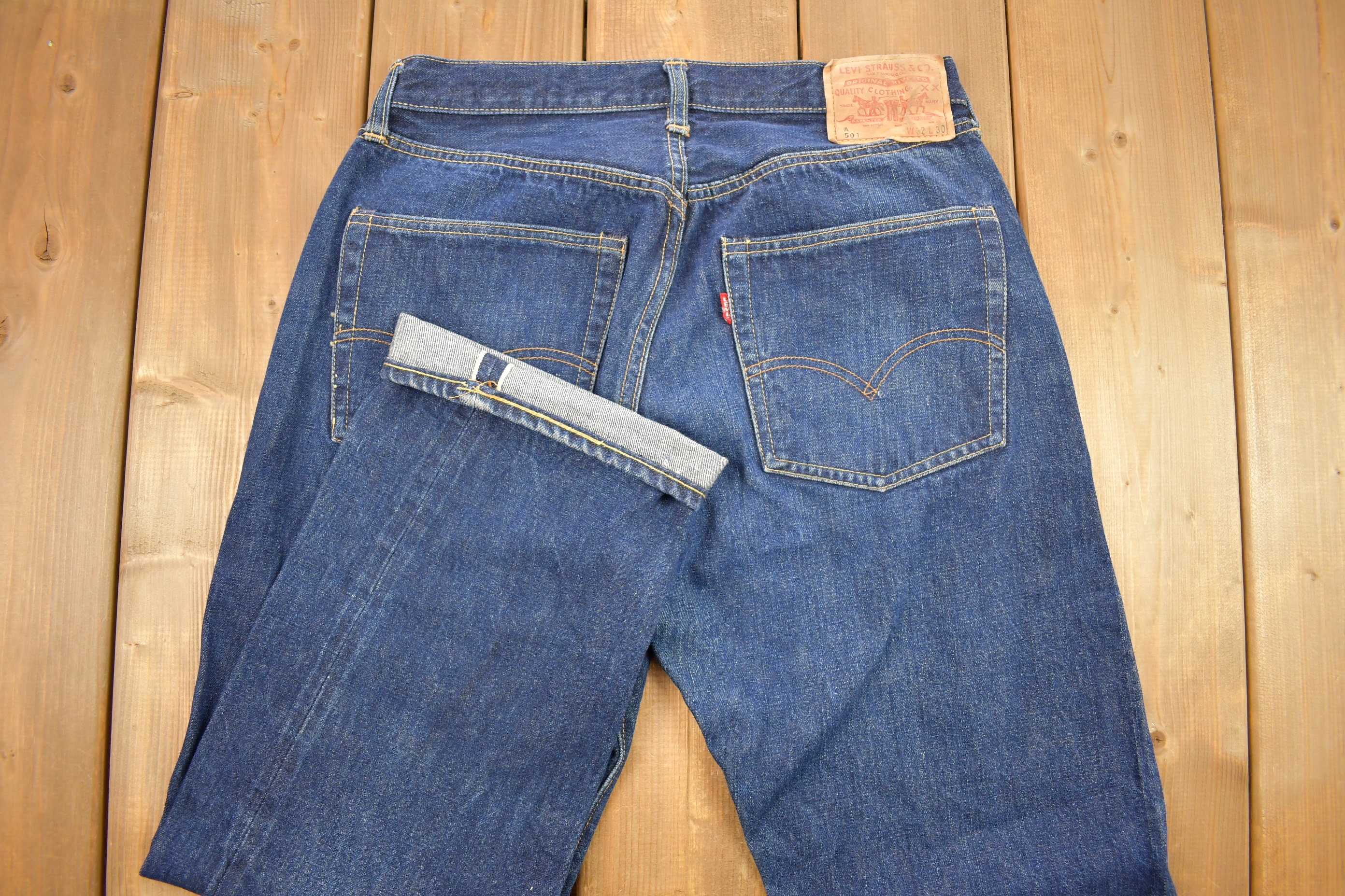 Pre-owned Levi's Levis Vintage Clothing Lvc 1955 501 Selvedge Jeans Do One  34x32 In Blue