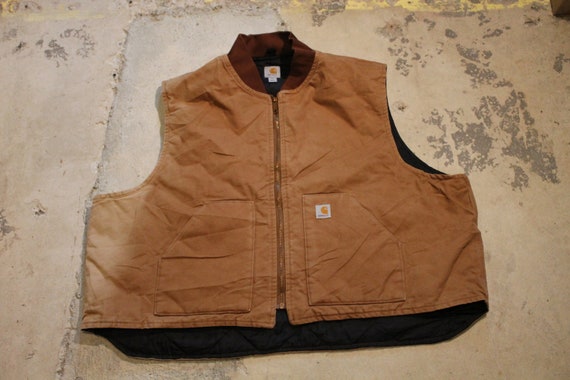 Canvas Jacket Vest / Lined Workwear / Vintage Carh