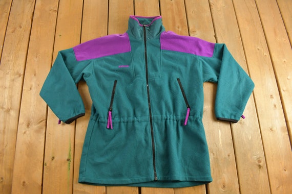 Vintage 1990s Color Block Columbia Fleece Sweater… - image 1