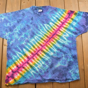 Vintage 1990s Delta Tie Dye All Over Print T-shirt / Vintage All Over Print Tee  / Tie Dye
