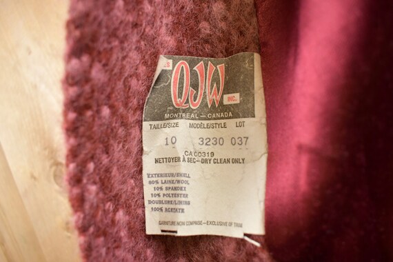 Vintage 1970's OJW Wool Coat / Winter Outerwear /… - image 5