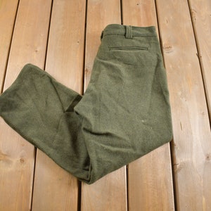 Vintage 1990s Codet Wool Trousers Size 32 x 24 / Made in Canada / Streetwear / Vintage Pants / Green Pants
