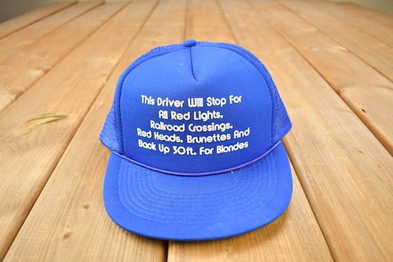 Vintage 1980s Funny Truck Driver Theme Trucker Hat / OSFA 