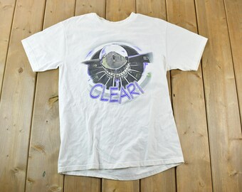 Vintage 1990s Aviation Flyboy Wear / Airplane Souvenir Single Stitch Graphic Print T-Shirt  / Vintage Streetwear / Vacation Tee