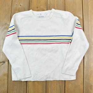 Vintage 1990s Tommy Hilfiger Crewneck / Gestreift /Sweatshirt / 90s Crewneck / Essential / Streetwear / 90s Blank