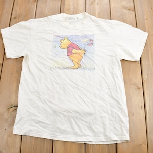 Vintage 1990s Disney Winnie The Pooh Cartoon T-Shirt / 90s Graphic Tee / Plant The Earth / Vintage Disney / Made In USA