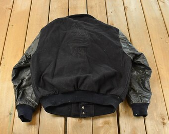 Vintage 1990s Java Sun Microsystems Tech Leather Wool Varsity