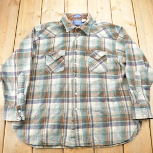 Vintage 90s Pendleton Flannel Western Shirt - Etsy