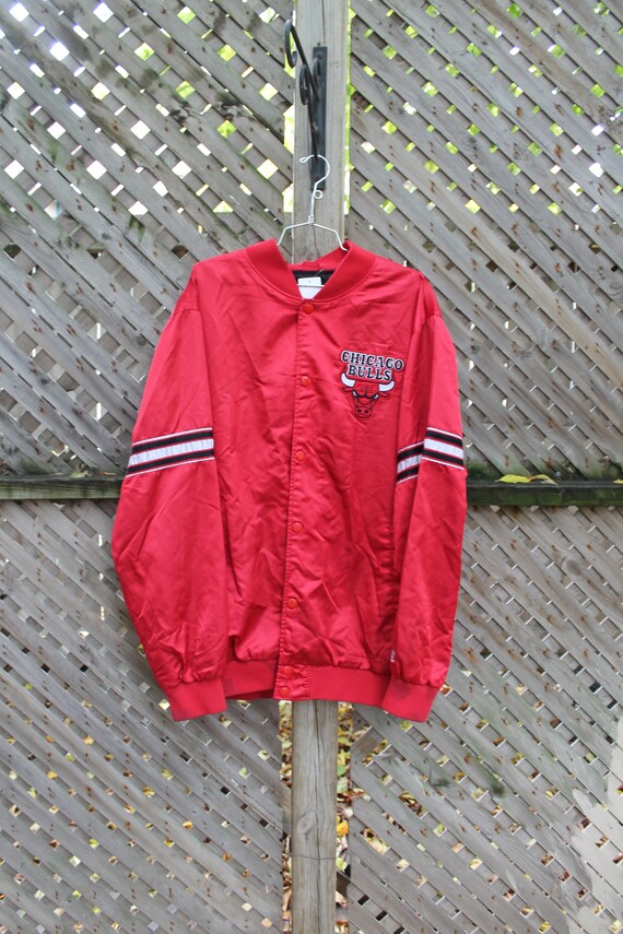 Chicago Bulls 1990's Locker Line Satin Bomber Jacket - The Edit LDN