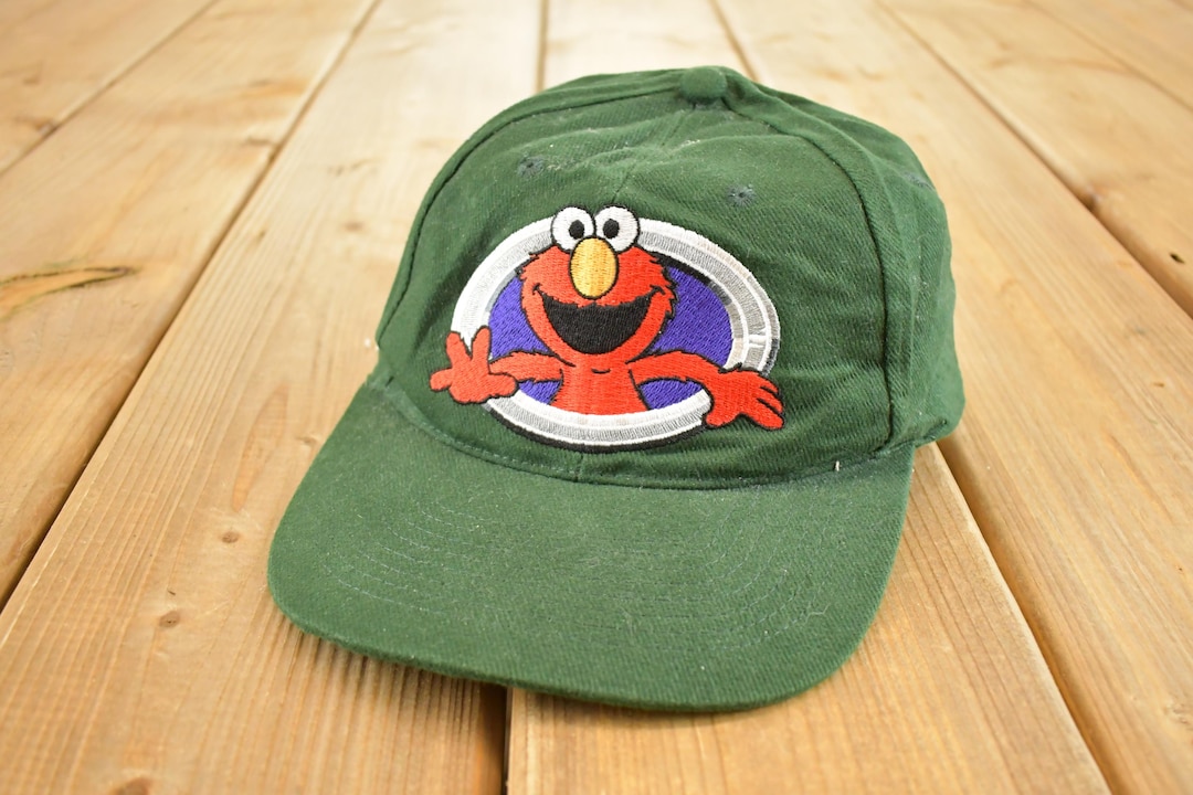 Vintage 1990s Elmo Sesame Street Snapback Hat / 90's Embroidered ...