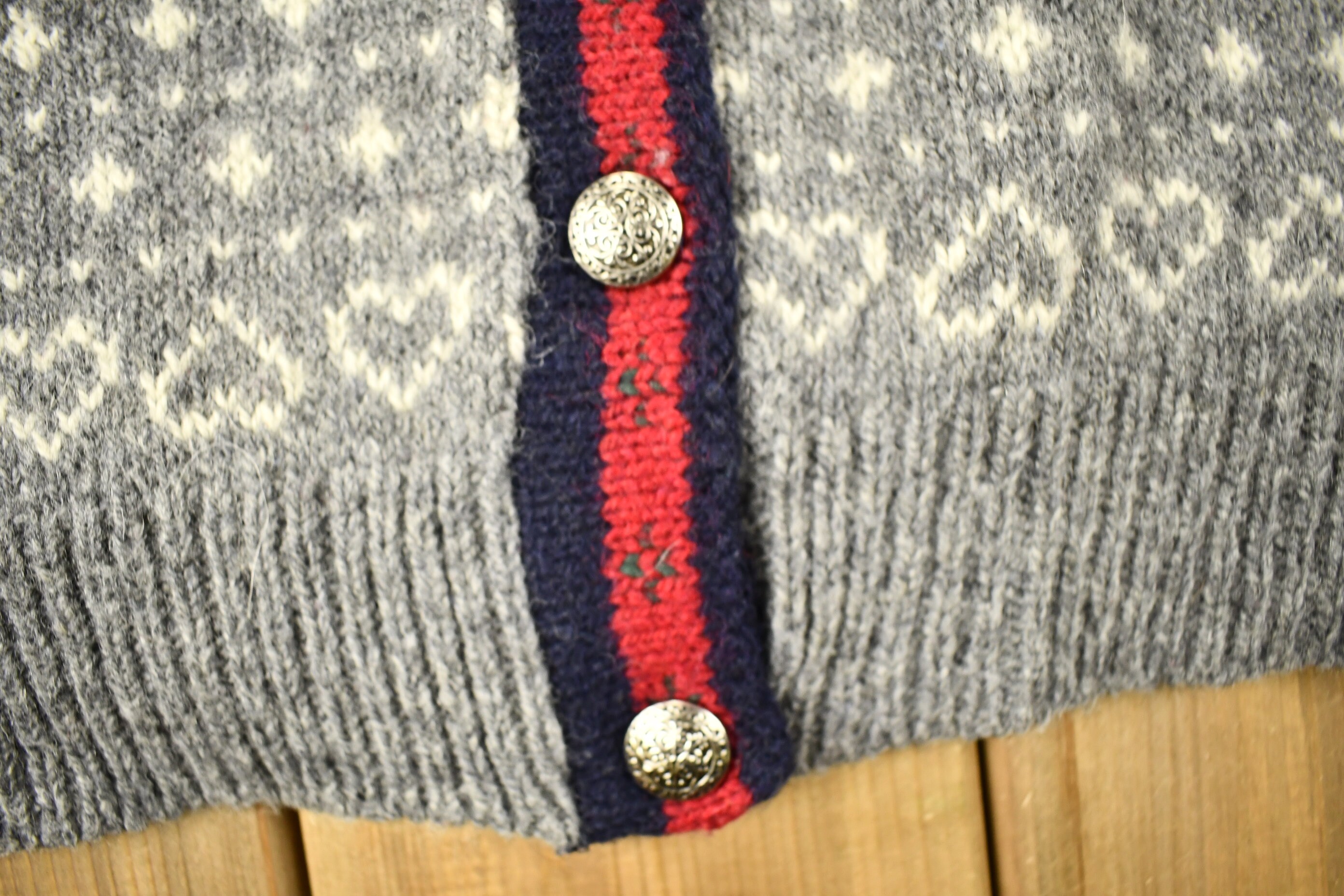 Vintage 1990s LL Bean Knitted Sweater / Vintage 90s Knit / Pattern 