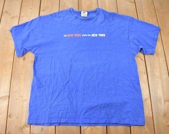 Vintage 1990s New York Mets Vs New York Yankees Nike Baseball Graphic T-Shirt Made In USA