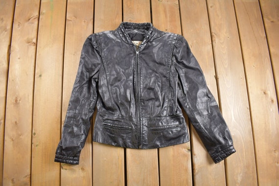 Vintage 1990s Bermans Leather Jacket / Fall Outer… - image 1
