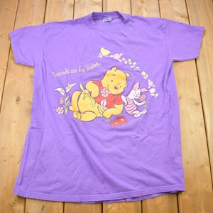 1990年代ヴィンテージ くまのプーさん「Friends are For Leaning」Tシャツ / 90年代グラフィックTシャツ / ヴィンテージディズニー / アメリカ製