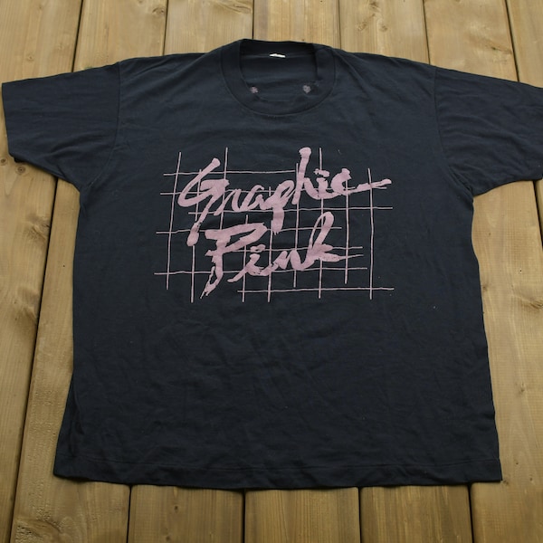 Vintage 1980s Graphic Pink Tour T-Shirt / New Wave Graphic / 80s / 90s / Single Stitch / Nostalgic / Streetwear / Retro Style