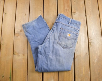 Vintage 1990s Carhartt Jeans Size 34 x 28 / Fire Resistant / 90s Carhartt Jeans / Distressed Carhartt / 90s Workwear