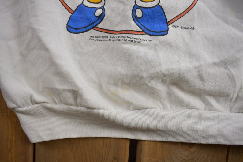 Simpsons Jump Rope Vintage 1990 Bart Simpson Graphic Crewneck Sweatshirt / 90s Crewneck ...