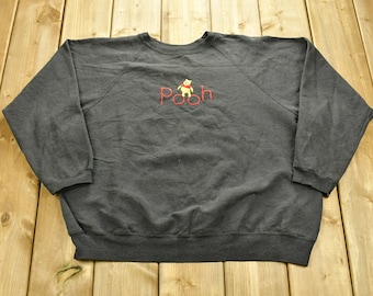 Vintage 1990s Winnie The Pooh Raglan Crewneck / Vintage Sweatshirt / Vintage Disney / Vintage Cartoons / Women's Crewneck