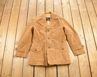 Vintage 1980er Jahre Wildlederjacke von Richman Brothers / Herbst Oberbekleidung / Mit Fell gefüttert / Vintage Wildleder / Made In Belgium / Wildlederjacke