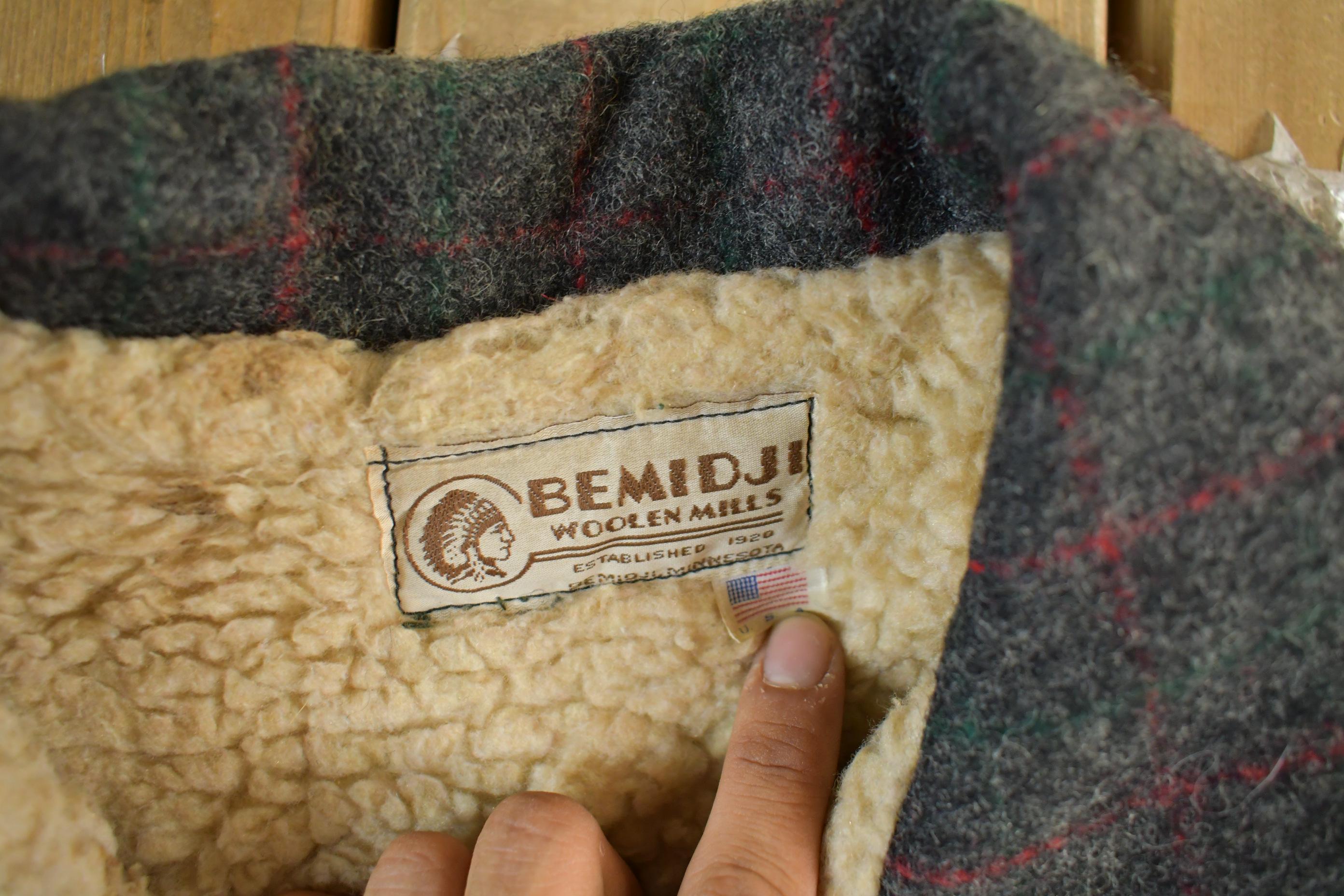 Vintage 1970s Bemidji Woolen Mills Sherpa Lined Wool Jacket Men's