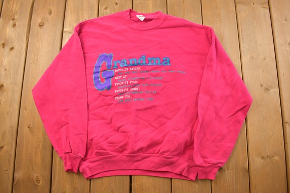 Vintage 1990s Grandmas Favourites Crewneck Sweatshirt / 90s Crewneck / Made In USA / Streetwear