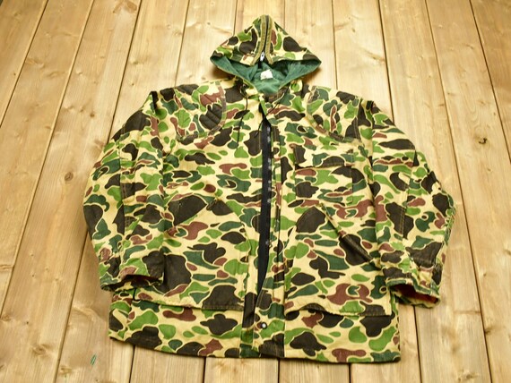 ジャケット・アウター 80s duck hunter camo hunting jacket Vintage 1980s Duck Camouflaged Hunting Jacket / All Over Print