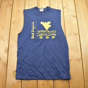 Vintage 1990s University Of West Virginia Mountaineers Graphic Tank Top Shirt / 90s / Streetwear Fashion / Made In USA