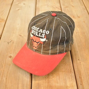 Vintage 1990-talsstarter Chicago Bulls Pinstripe NBA Snapback-keps / 90-tals broderad logotyp basketkeps