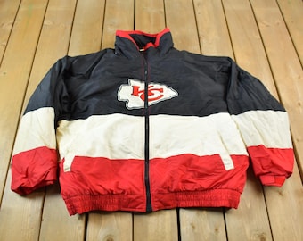 Vintage 1990s Kansas City Chiefs NFL Game Day Jacket / Embroidered Patchwork / Athletic Sportswear / American Football / Super Bowl