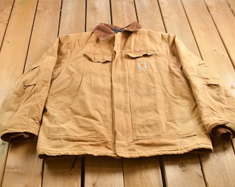 Vintage 1990s Carhartt Chore Jacket / Workwear / Streetwear / Made In USA / 90s / Blanket Lined Jacket / Vintage Carhartt / Union Made
