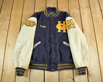 ジャケット・アウター 50s vintage BUTWIN Stadium Jacket USA Vintage Butwin Varsity Jacket Nevada Union Leather Sleeves