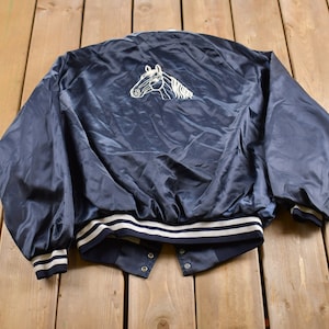 Vintage 1990s Dunbrooke Satin Bomber Jacket / Athleisure / Streetwear / Athletic Sportswear / Streetwear / Made In USA