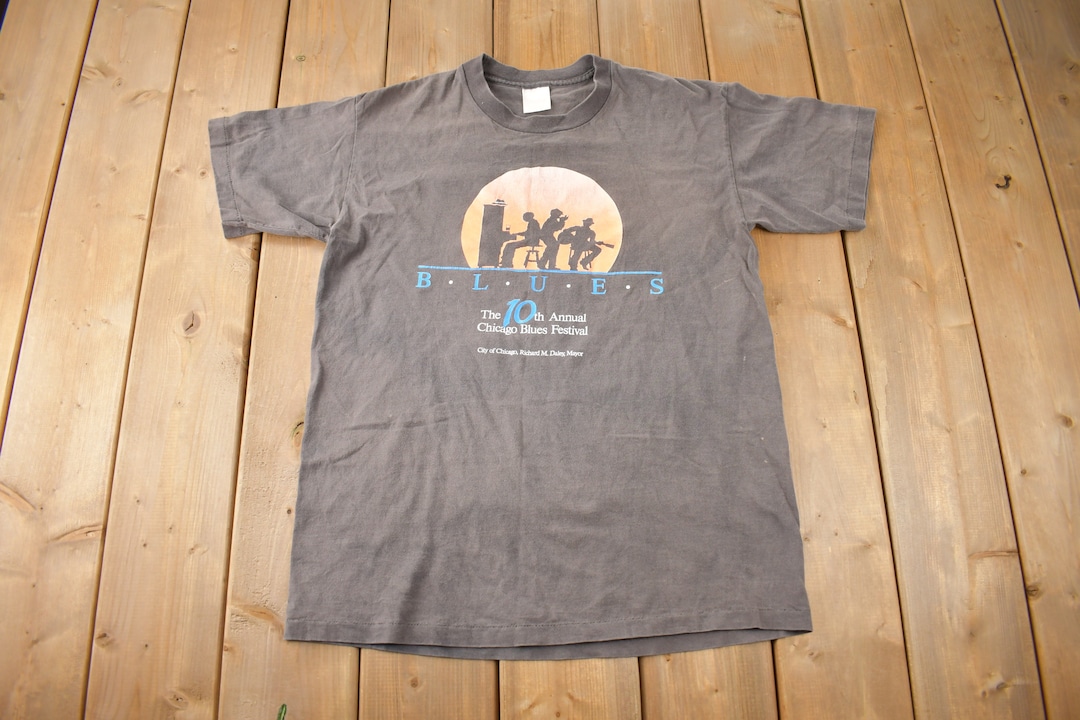 Vintage 1993 Chicago Blues Festival Single Stitch Graphic T
