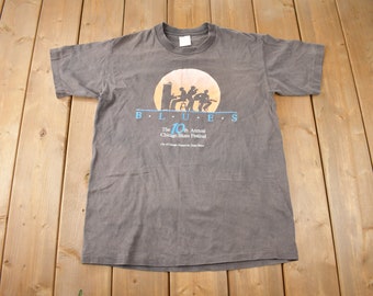 1994 ブルー シカゴ T シャツ - Etsy 日本