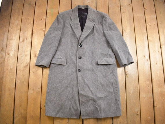 Vintage 1980s Wool Full Length Over Coat / Long Coat / Vintage