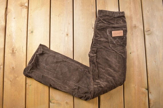 Vintage 1970s Miss Wrangler Brown Corduroy Pants Size 24 X 27