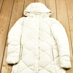 Vintage 1990s The North Face Ladies Long Puffer Jacket / Winter Outerwear / Athletic Full Zip Up / TNF / Winter Wear / Streetwear