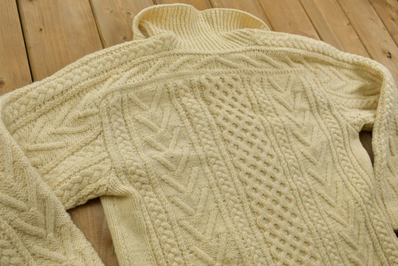 Vintage 1960s Cream Colored Full Zip Knit Sweater… - image 6