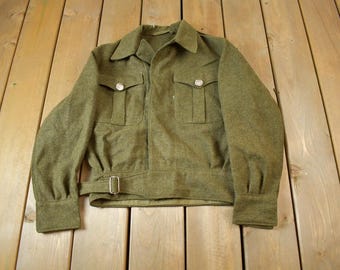 Vintage 1955 Militär Kampfanzug Button-Up Jacke