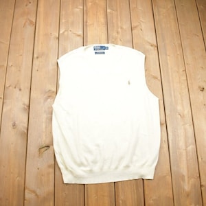 Vintage 1990s Polo Ralph Lauren Knit Sweater Vest / Vintage 90s Vest / Sweater Vest / Hand Knit / Pullover Vest/ High Fashion