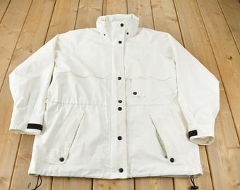 Vintage 1990s Sportif White Gore-Tex Windbreaker Jacket Size L