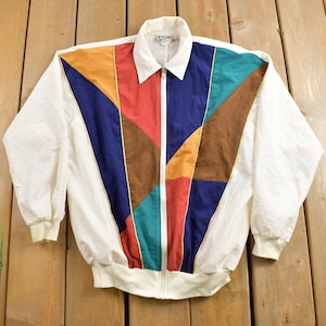 Vintage 1980s Teddi Windbreaker Jacket / Streetwear / Light Jacket / Vintage Windbreaker / 80s Teddi Jacket / Abstract