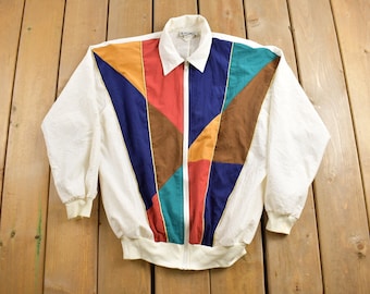 Vintage 1980s Teddi Windbreaker Jacket / Streetwear / Light Jacket / Vintage Windbreaker / 80s Teddi Jacket / Abstract