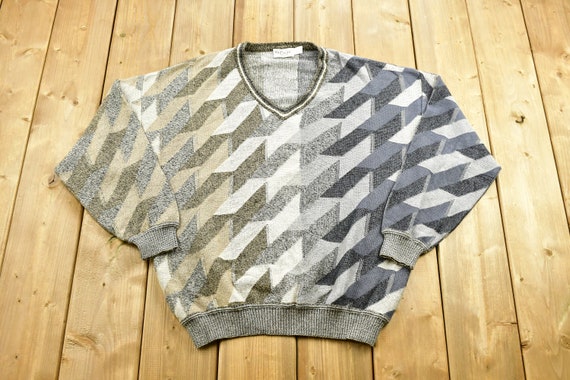 Vintage 1990s St. Croix Knits All Over Graphic Knitted