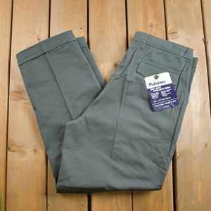 Deadstock Vintage 1980s Palermo Pleated Trousers Size 29 x 29.5 / 80s Workwear / 1980s Pants / Olive Green / New With tags
