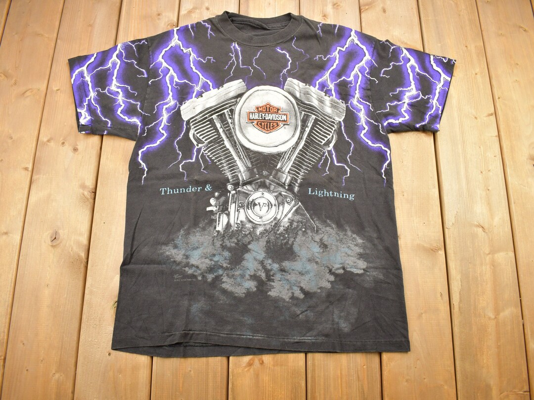 Harley-Davidson Rolling Thunder Tシャツ Vintage Harley Davidson Rolling Thunder Single | Depop