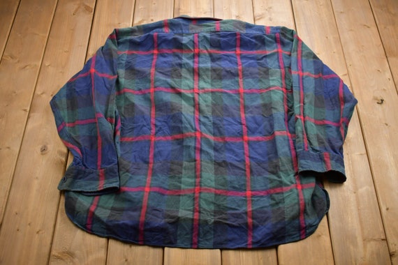 Vintage 1980s LL Bean Plaid Button Up Shirt / 198… - image 2