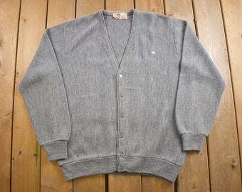 Vintage 1980s Arnold Palmer Knit Cardigan Sweater / Vintage Cardigan / Button Up / Golf Sweater / Made In USA