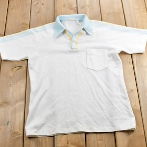 Vintage 1980s Edwerds Blank Quarter Button Up Polo Shirt / 1980s Button Up / Vintage Polo Shirt / Basic Button Up / Blank Polo Shirt